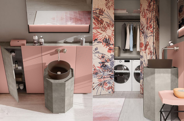 salle de bain design minimaliste avec meubles sans poignées
