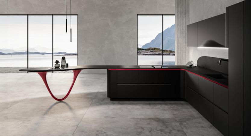 cuisine moderne design italienne snaidero avec meubles hauts sans poignées
