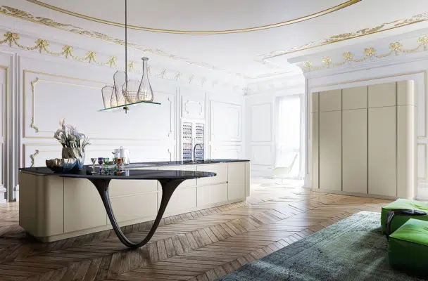 Espace de cuisine ouvert conçu par un architecte d'intérieur paris