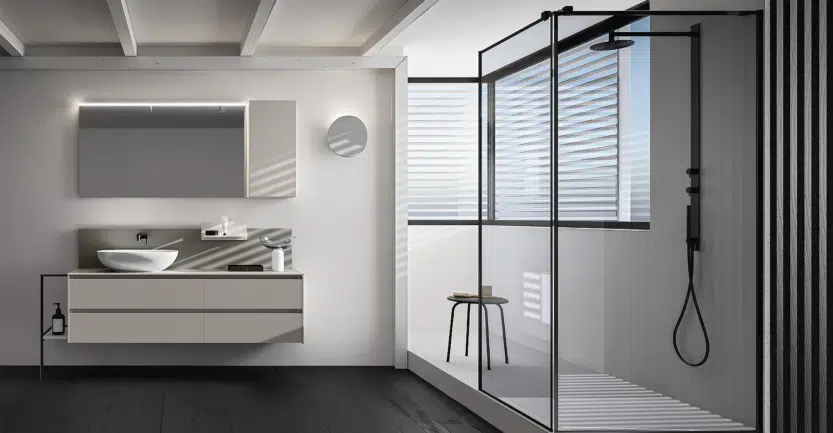douche italienne de luxe avec cabine vitrée