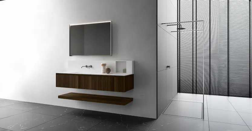 espace salle de bain avec douche italienne de luxe