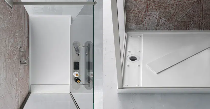 évacuation d'eau d'une douche italienne de luxe