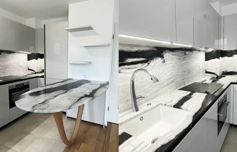 cuisine haut gamme Puteaux avec tablettes de rangement