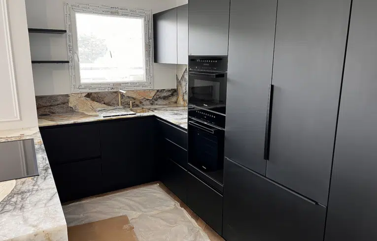 cuisine haut gamme la garenne colombes avec façades sans poignées