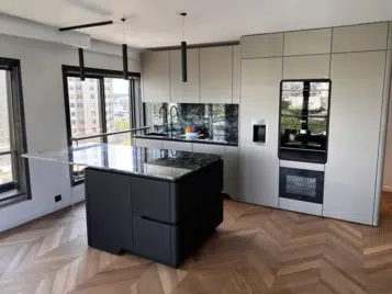 Cuisine haut gamme paris 15 îlot central en granit