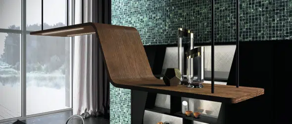 Inspiration cuisine de luxe avec étagère vision en Z