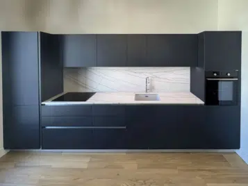 Cuisine haut gamme levallois-perret linéaire bleu mat