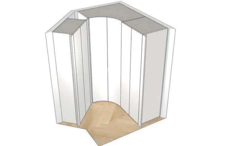 dressing de luxe Courbevoie en angle avec ouverture battante