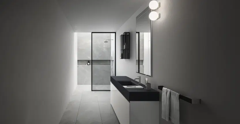 petite salle de bain design avec douche à l'italienne