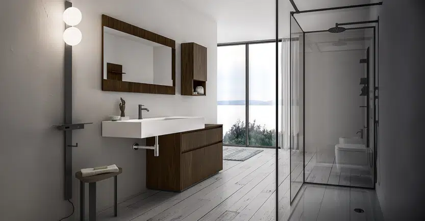 salle de bain haut de gamme avec douche à l'italienne design