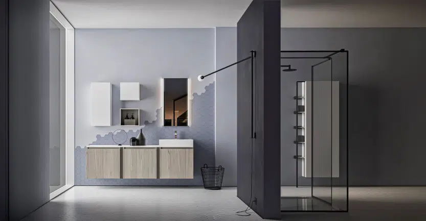 salle de bain avec douche à l'italienne design