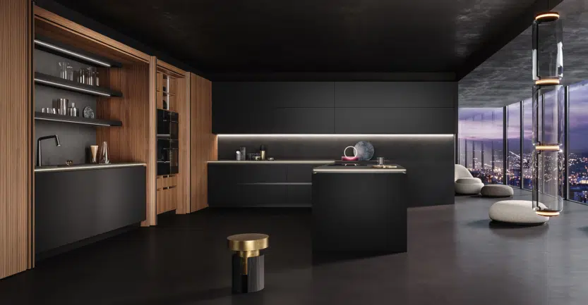 cuisine de luxe moderne avec plan de travail aria