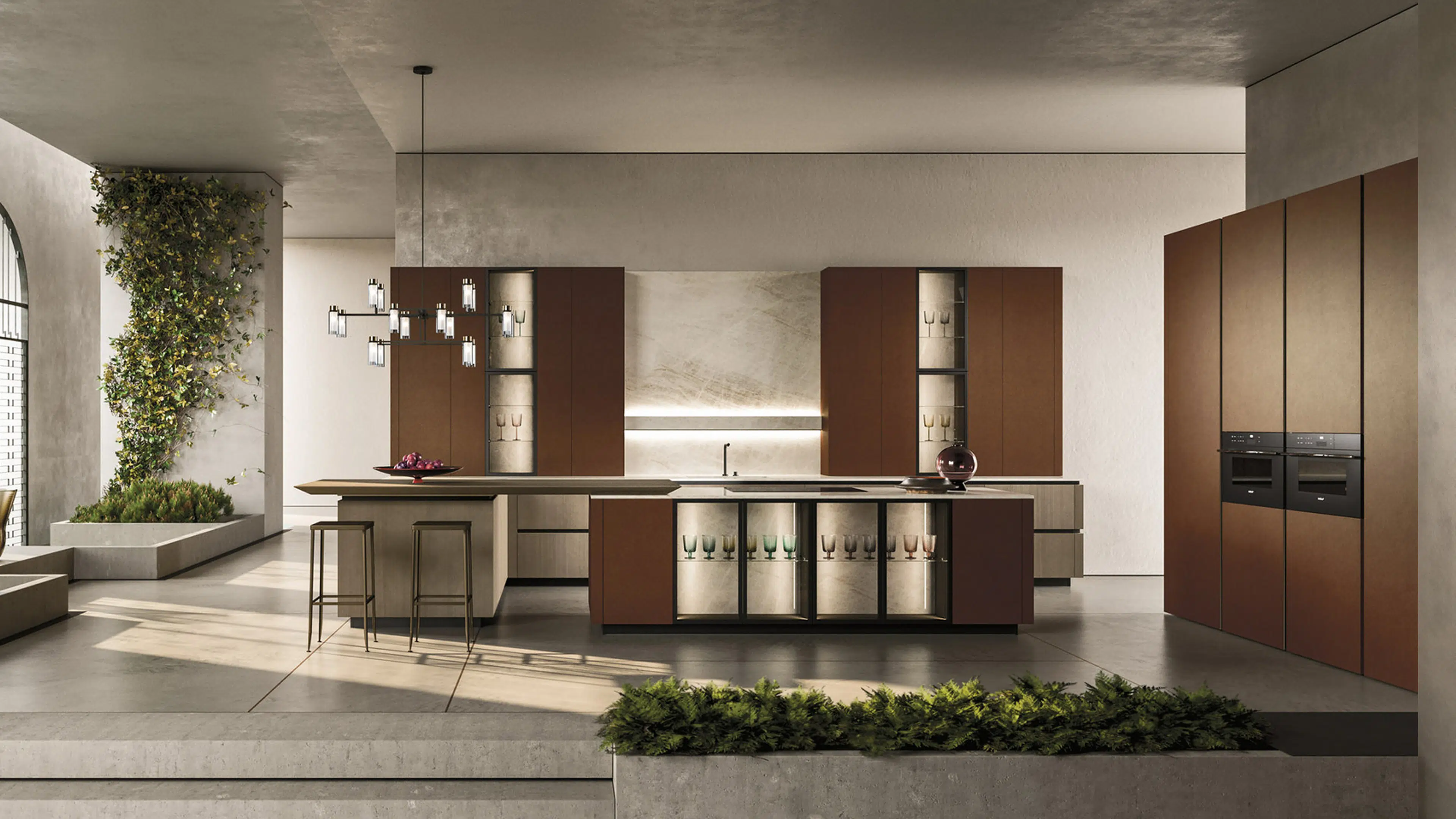cuisine haut de gamme ouverte sur le séjour design italien