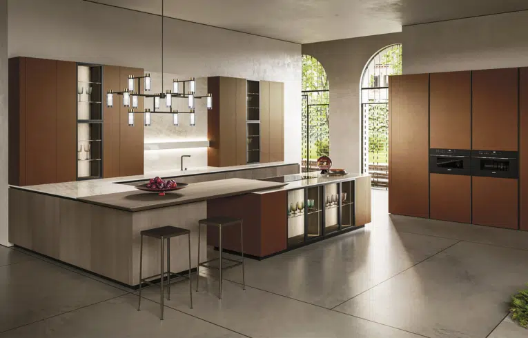 Cuisine moderne modèle way avec une composition en U