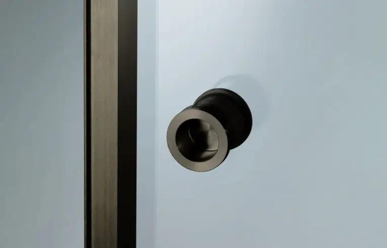 Porte coulissante vitrée avec verre transparent