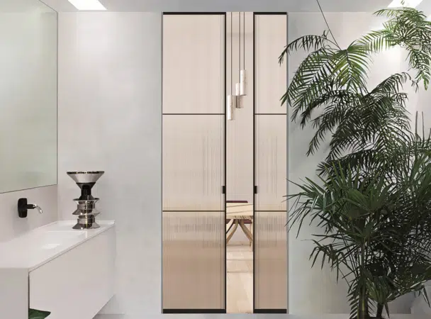 Porte coulissante vitrée design contemporain et moderne