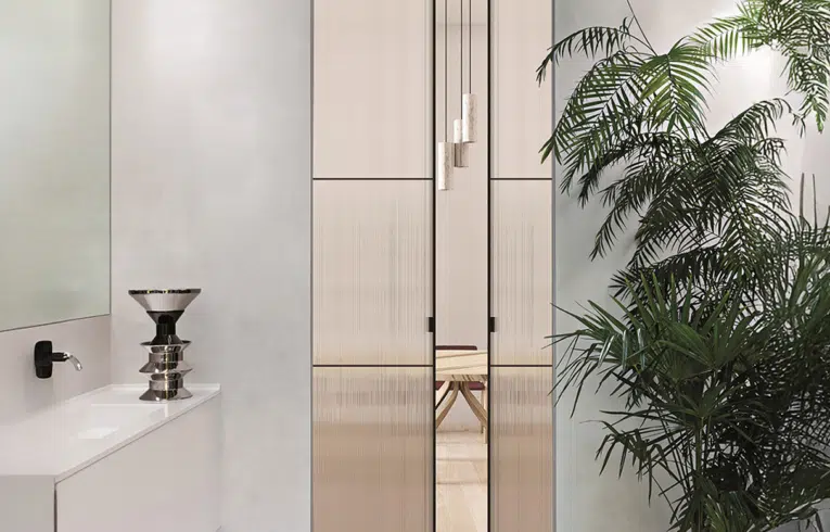 Porte coulissante vitrée design contemporain et moderne