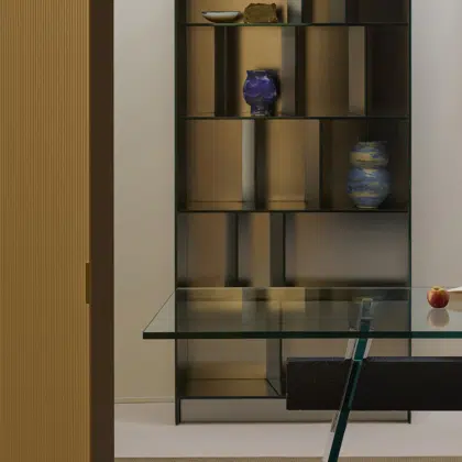 archisdesign-porte-pliante-vitrée-matériaux Porte pliante vitrée avec du verre cannelé teinté jaune