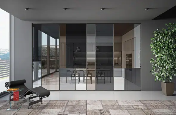 Porte vitrée intérieur design moderne