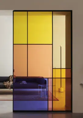 Porte coulissante design haut de gamme Patchwork en couleur